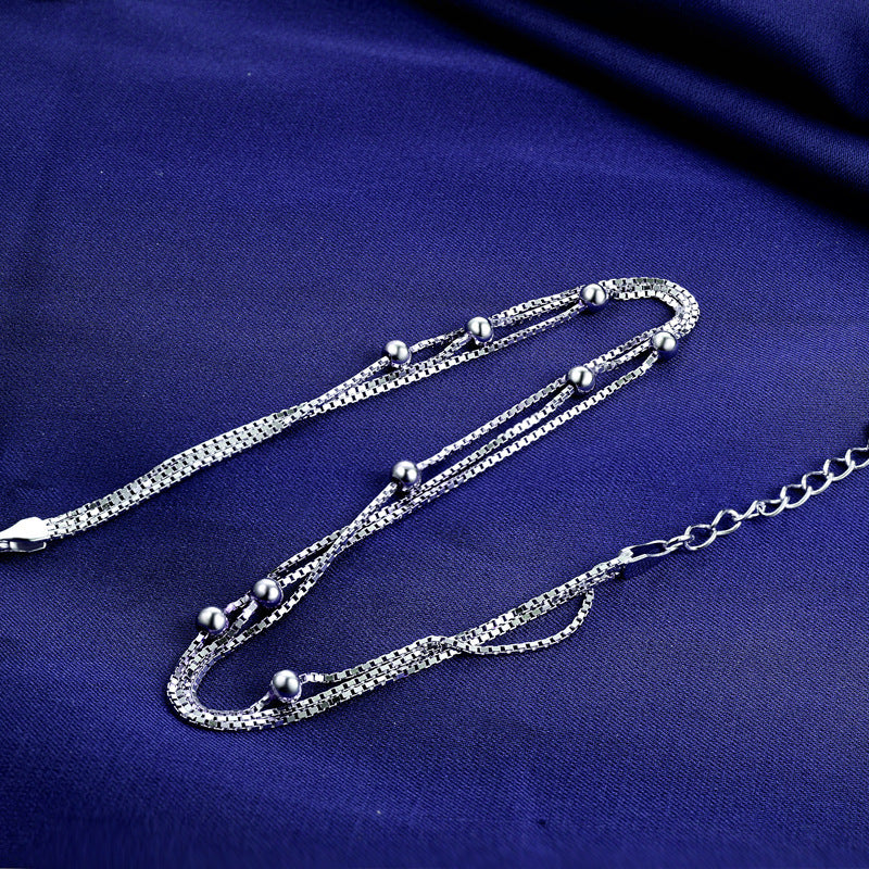 Korean Style Minimalist Creative Hipster S925 Silver Anklet