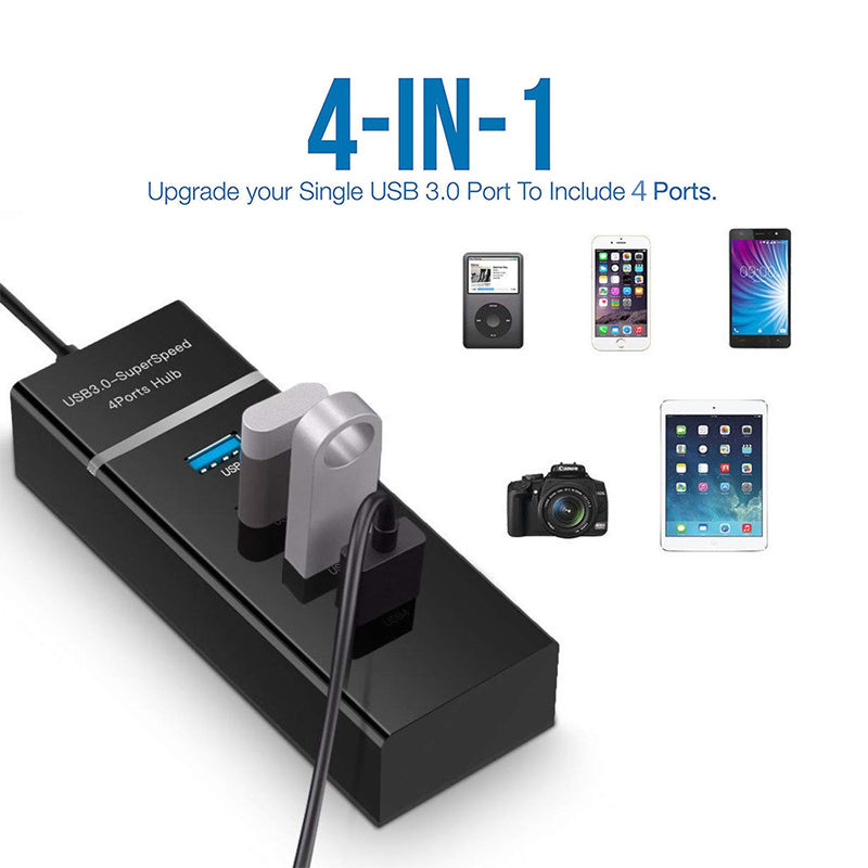 4 In 1 2.0 3.0 USB HUB Splitter High Speed Multi Splitter USB Adapter Expander Cable For Desktop PC Laptop Adapter USB HUB Black