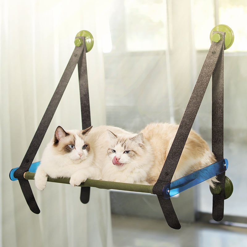 Cat Hammock Cat Litter Pet Bed Cat Hanging Litter Suction Cup Type Window Sill Cat Swing Blue M