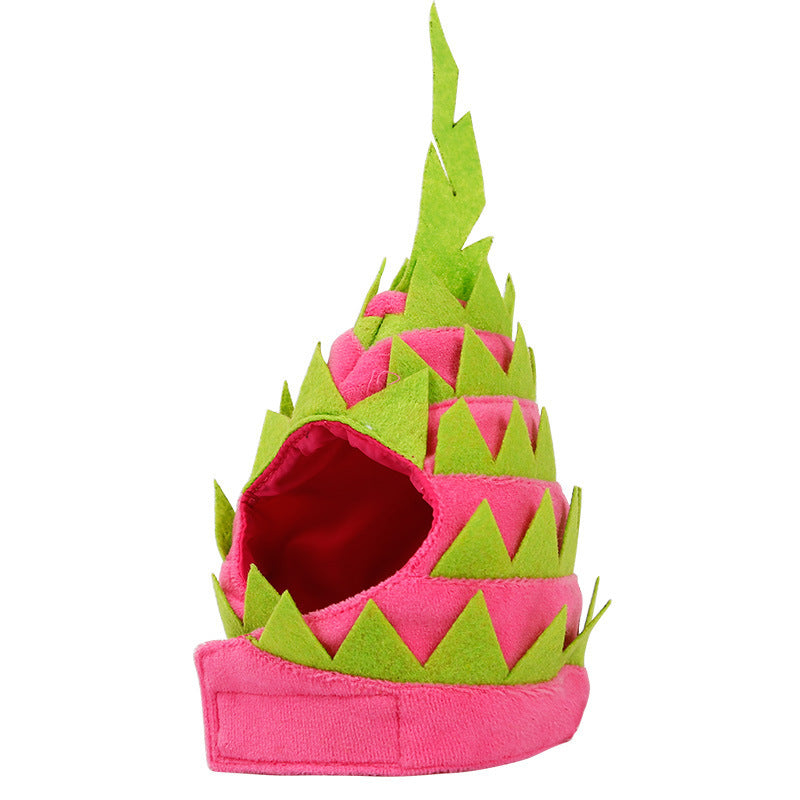 Pitaya Fruit Design Pet Hat Dog Cat Puppy Halloween Party Costumes Pink green L