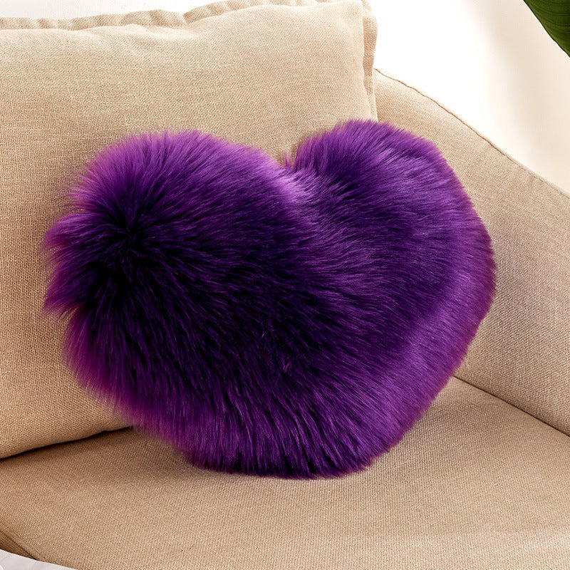 Heart Trendy Home Cushion Pillow Cover Purple 40X50cm