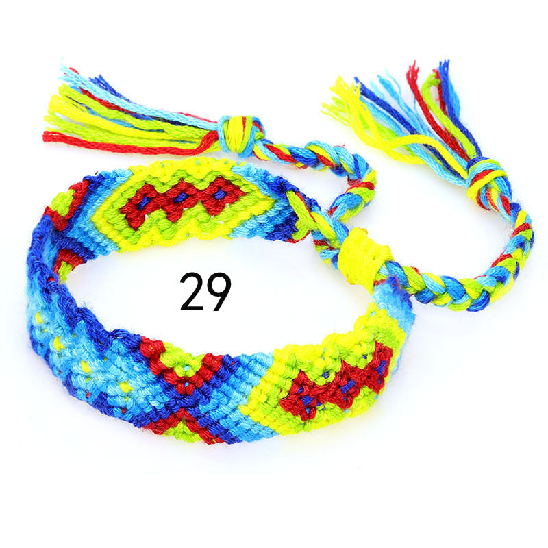 Nepal Ethnic Style Woven Rainbow Bracelet Style 29