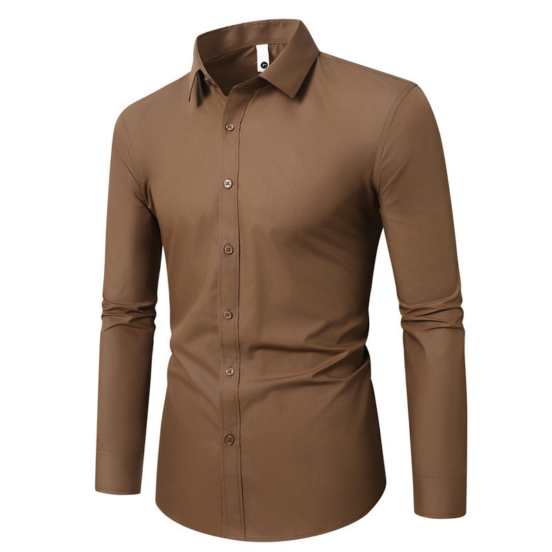 Simple Trendy Long-sleeve Slim Shirt