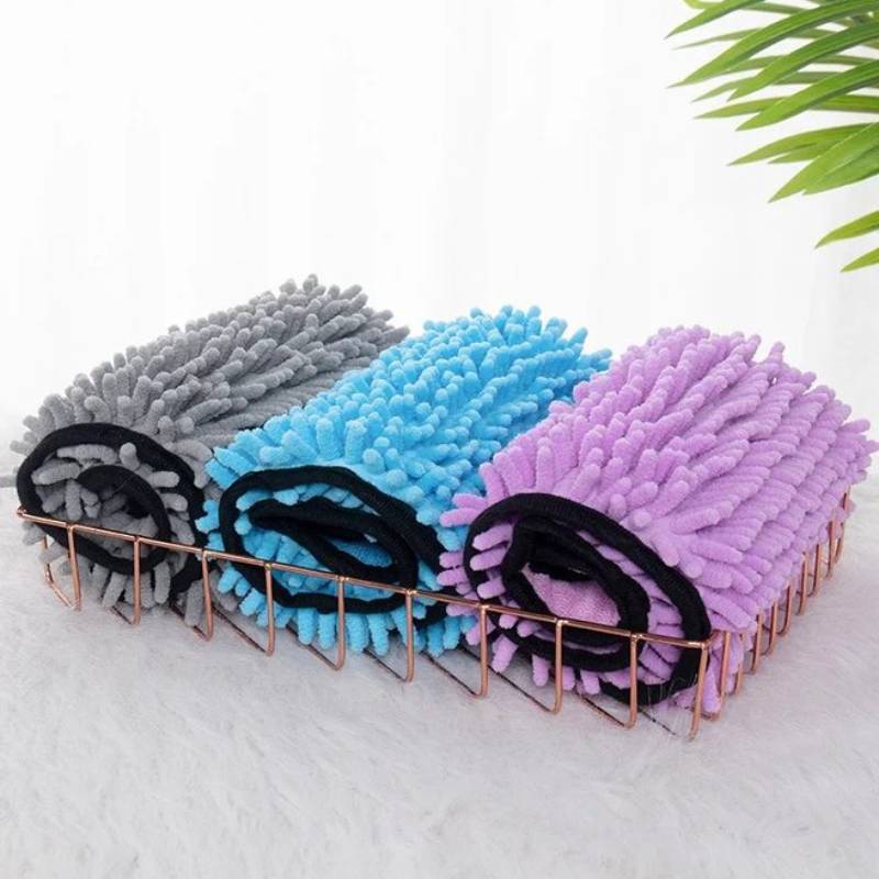 Dog Bath Robe Towel Quick Dry Pet Soft Towel Fiber Absorbent Cat Bath Towel Convenient Pet Cleaning Washcloth Thicken Durable