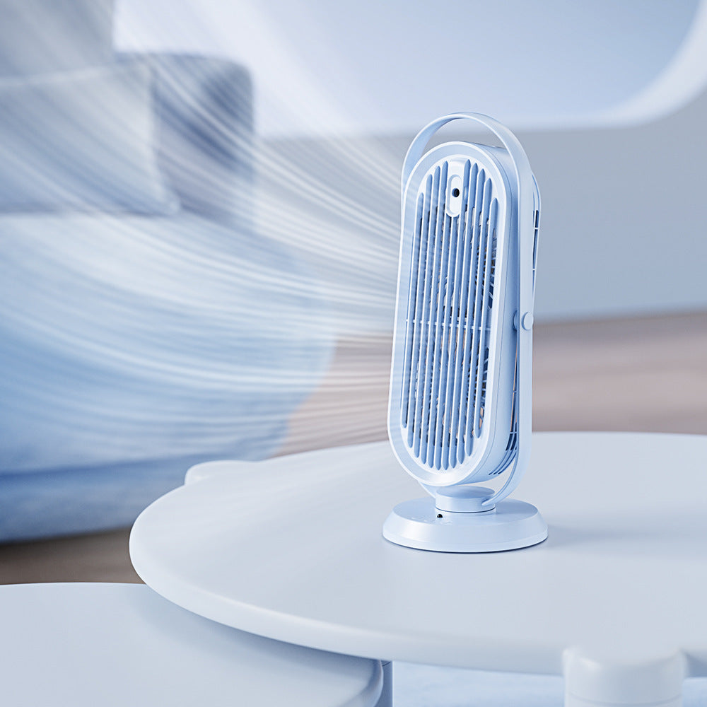 Shaking Head Spray Desktop Office Battery Remote Control Fan Household Large Wind Humidifier Fan Light Blue Battery