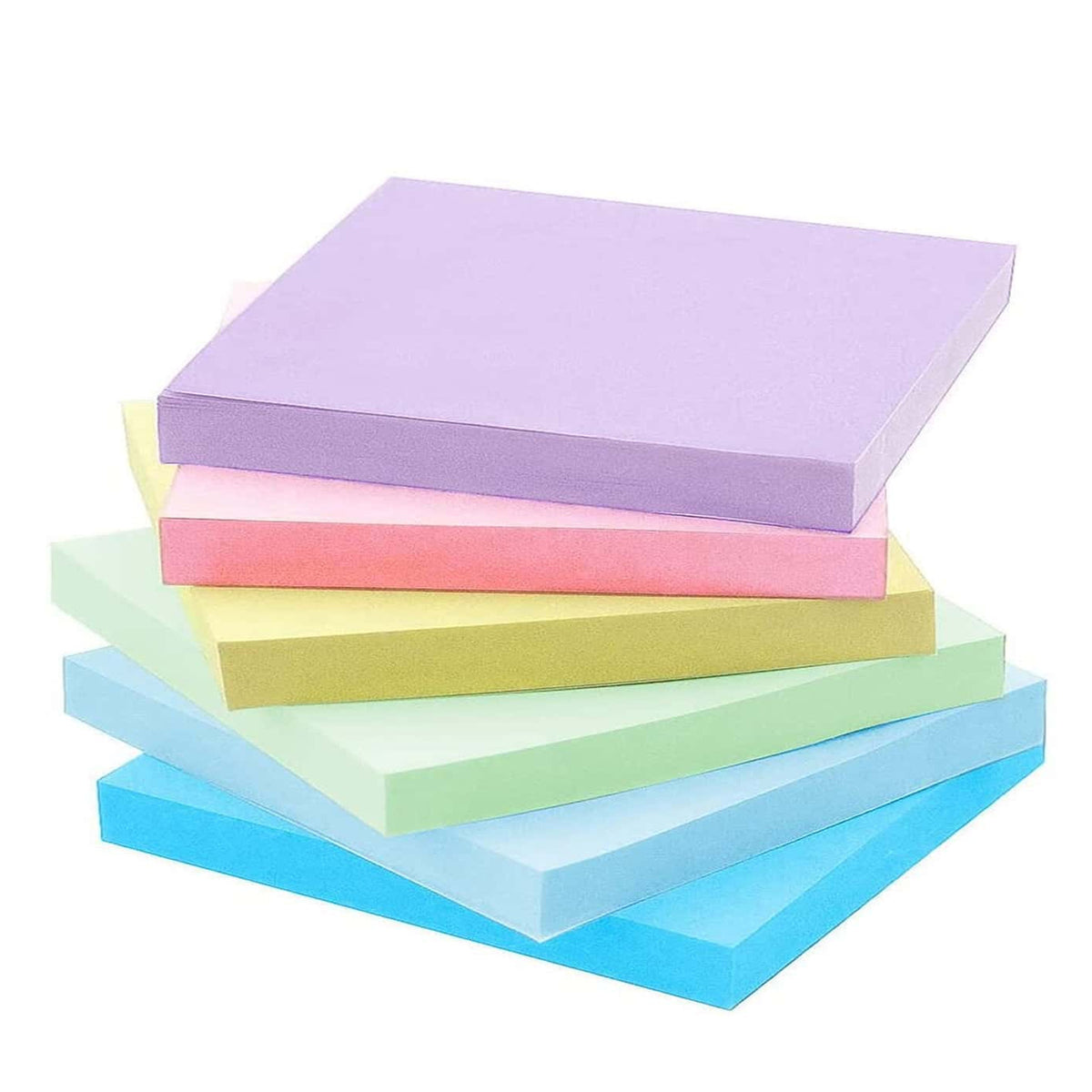 Colorful Sticky Notes And Fluorescent Sticky Notes 50 sheets Light Color With Blue 6books