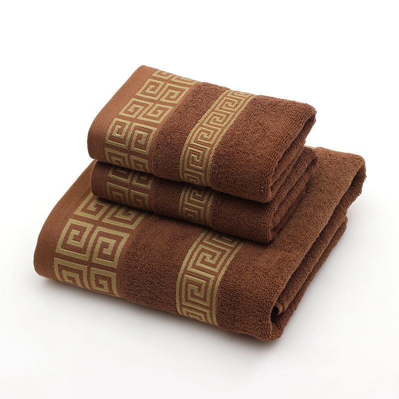 Towels Gift Box Three-piece Set Brown Suit
