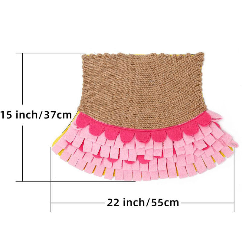 Natural Jute Puzzle Sniff Food Cat Mat Blanket