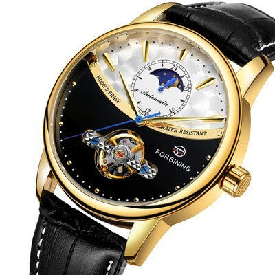 Automatic mechanical watch men's watch Gold black and white