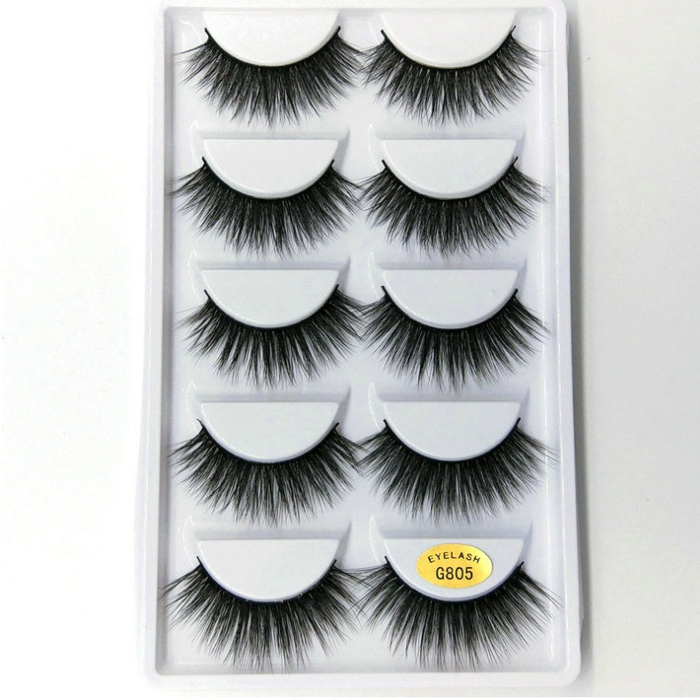 3D mink hair false eyelashes G803 (5 pairs)