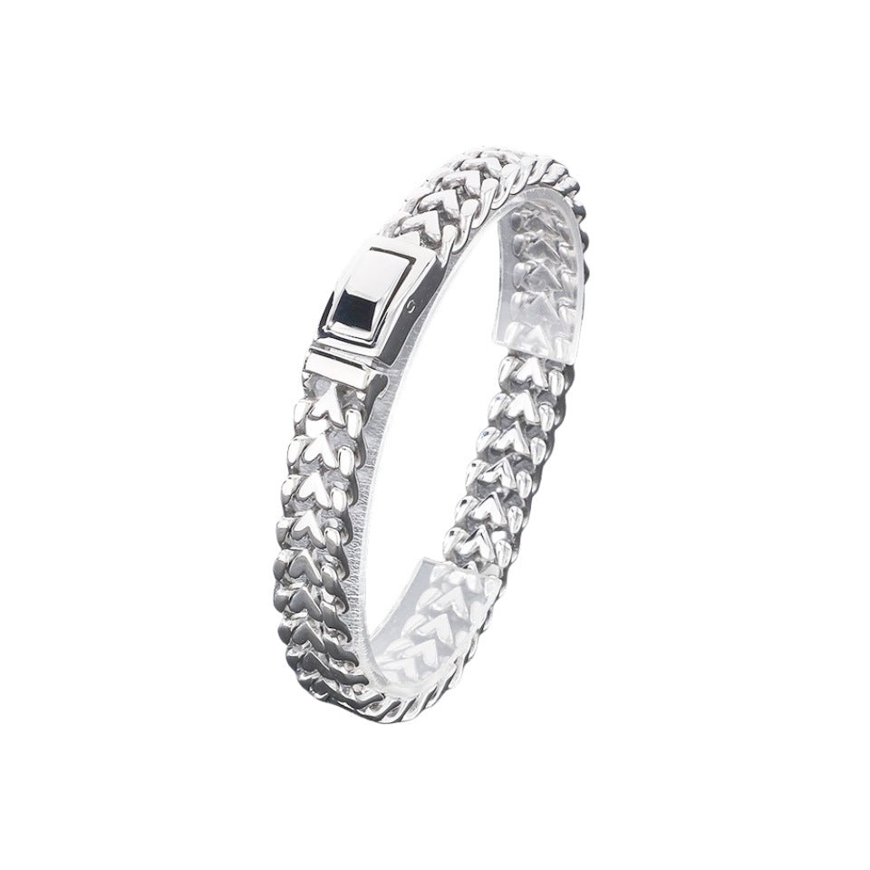 18K Gold Plated Stainless Steel Bracelet Silver 21cm