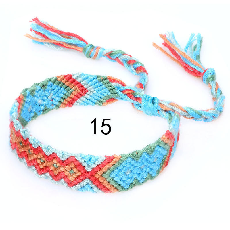 Nepal Ethnic Style Woven Rainbow Bracelet Style 15