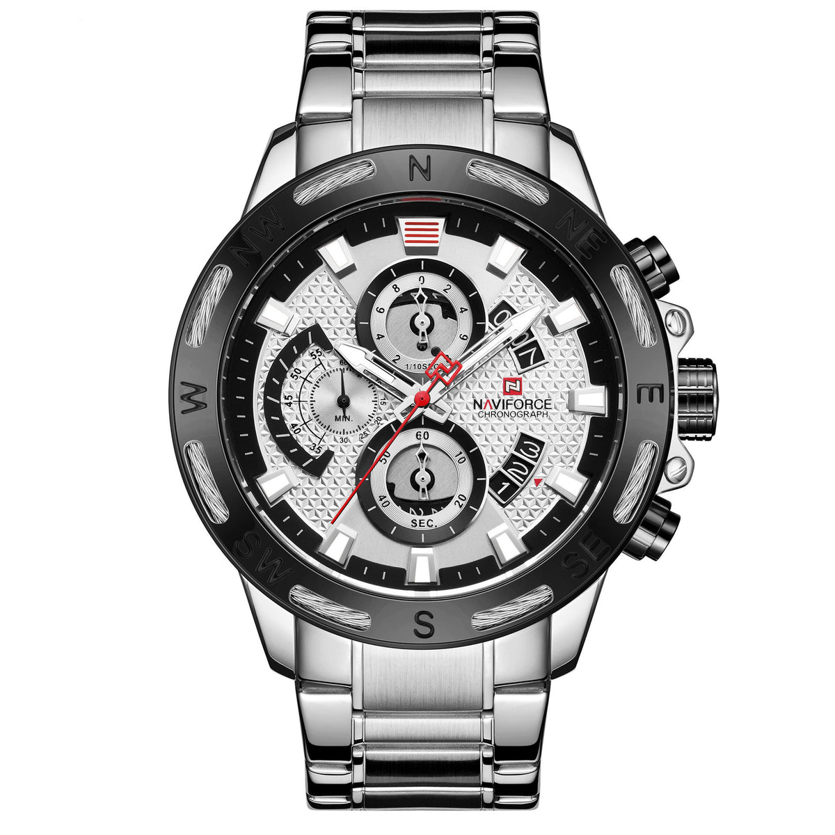 Men's Watch Men's Multifunctional Waterproof Quartz Watch Men's Watch White