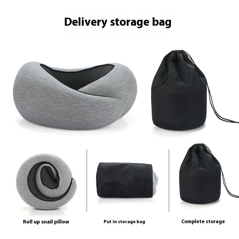Soft Memory Foam Travel Neck Pillow U Shape Adjustable Support Comfortably Sleeping On Plane Car Office Noon Break
