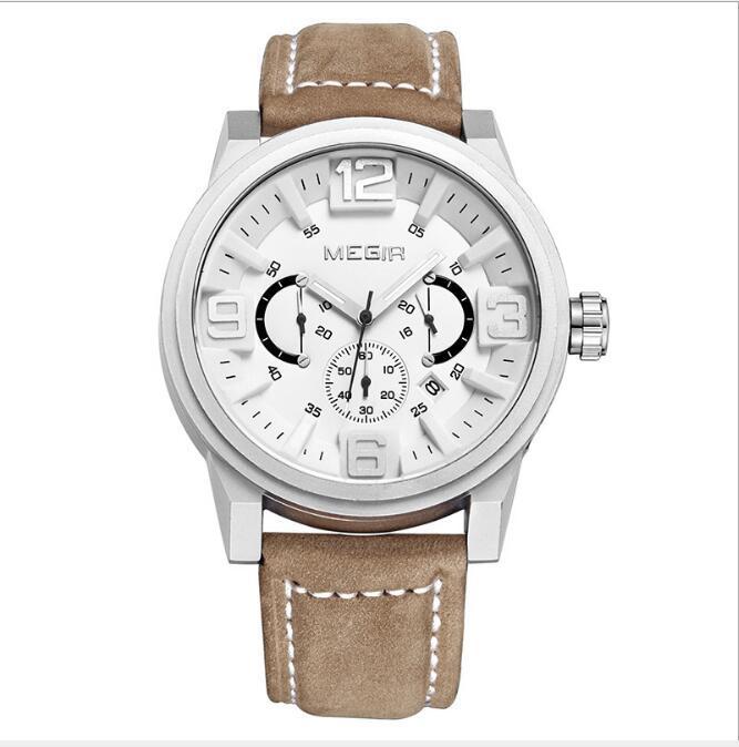 Watch Men's Watch Three-eye Luminous Waterproof Sports Watch Watch White