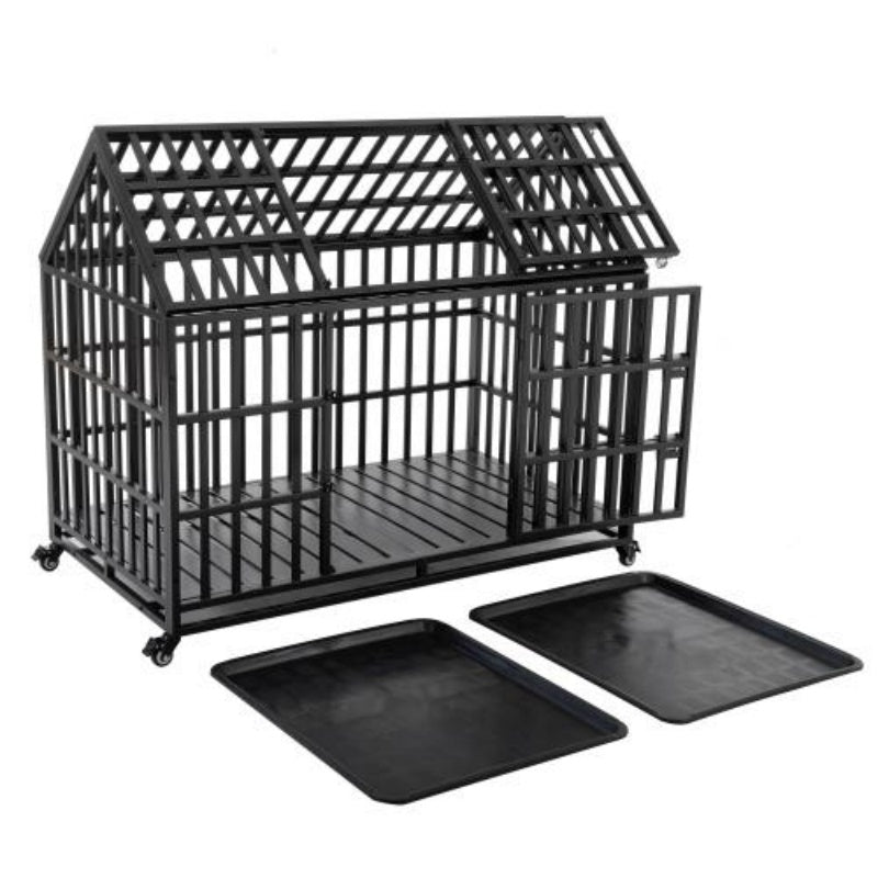 Heavy Duty Metal Large Dog Cage With Wheels