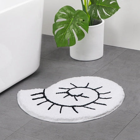 Cartoon bathroom mat White snail