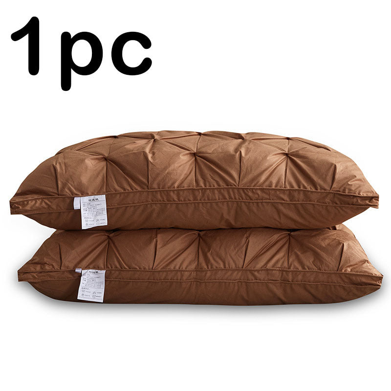 Five-star Hotel Down Pillow 95 White Goose Down Pillow Coffee 48X74cm