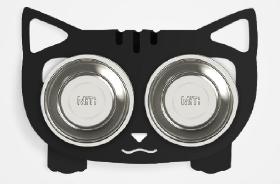 Anti-falling Cat Dog Feeding Water Bowl Black Style2