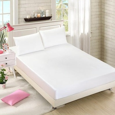Summer ice silk silk silk bed solid color bed cover bed package bed cover special pillowcase White