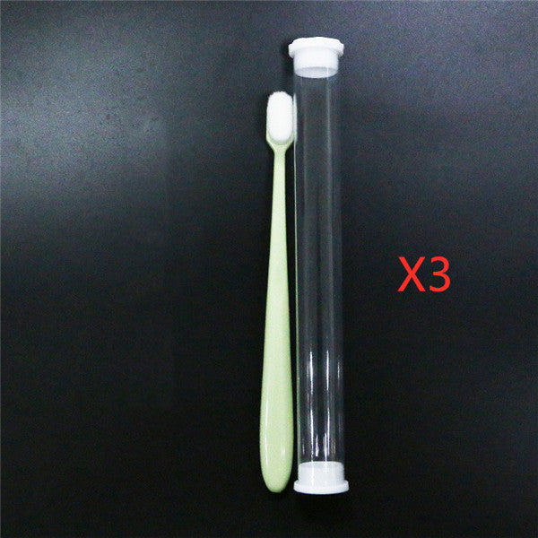 Micron Soft Toothbrush Green flat head3PC