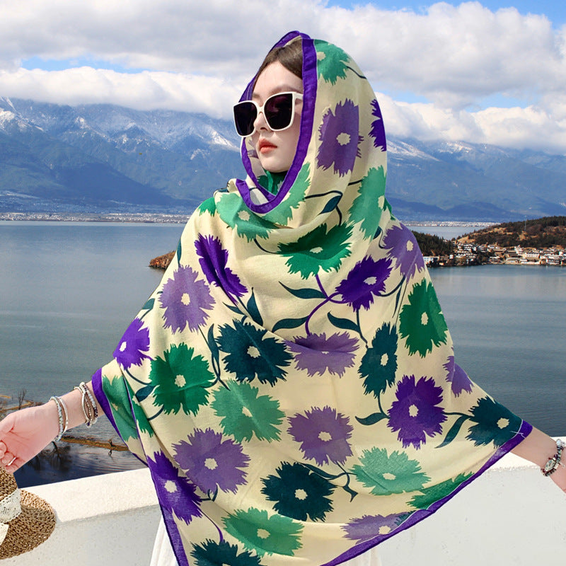 Women's Outer Scarf For Traveling In Western Sichuan Grassland
