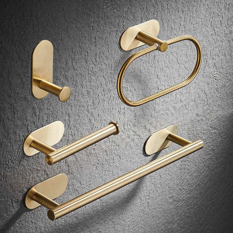 Single Bar Towel Rack Bathroom Hook Bathroom Pendant Gold fourpiece set