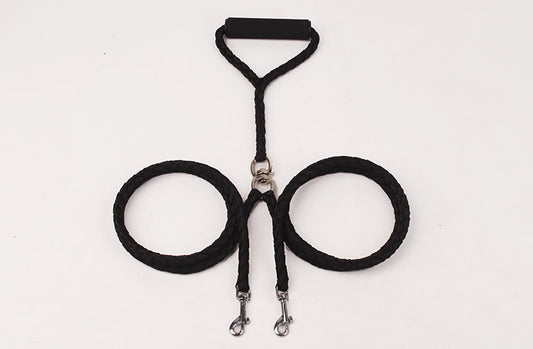 Braided PP round rope dog leash dog leash Black 1.4 meters