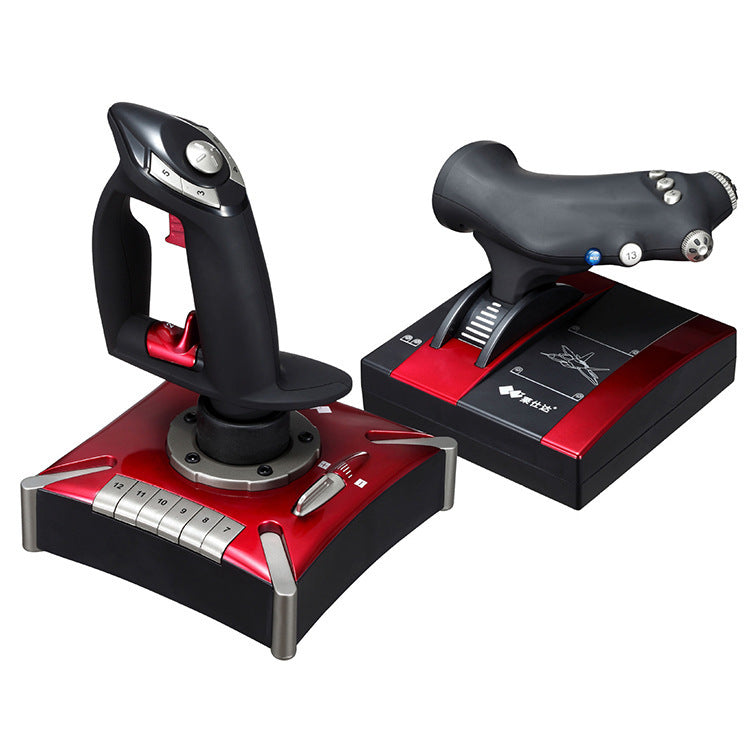 USB Computer Simulation Flight Controller Joystick Red