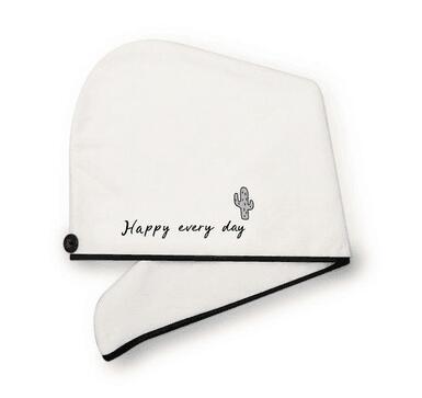 Coral Fleece Embroidered Hair Dryer Cap Cactus
