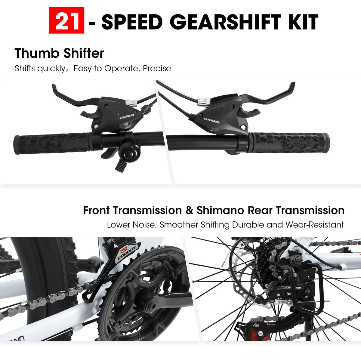 A27366 27 Inch Mountain Bike 21 Speed, Suspension Fork, Aluminum Frame Disc Brake, Mountain Biking For Both Men And Women.