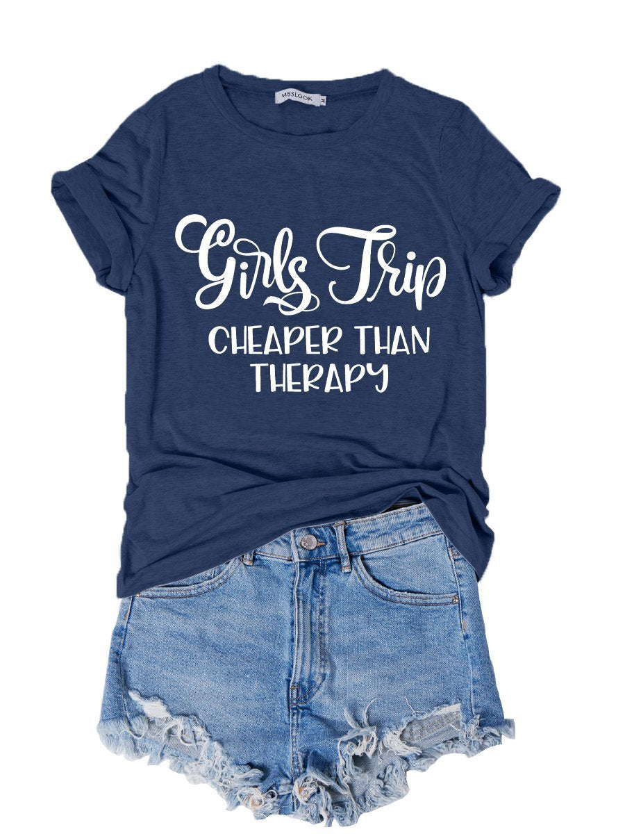 Letter Print Short-sleeve Ladies