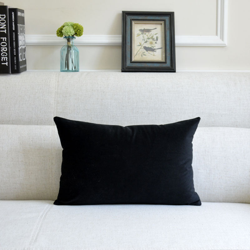 Sofa Velvet Throw Pillow Black 30x50cm
