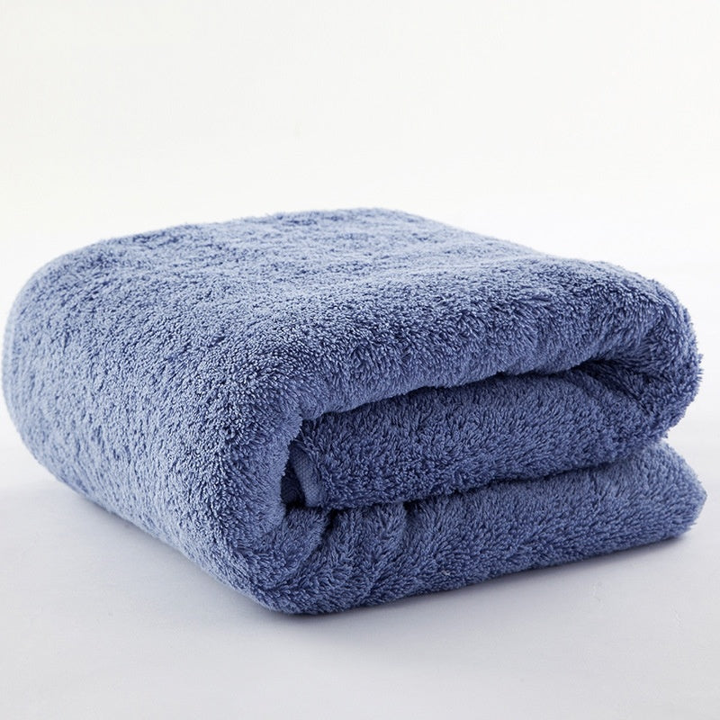 Pure cotton plus towel thickened bath towel S301 dark blue
