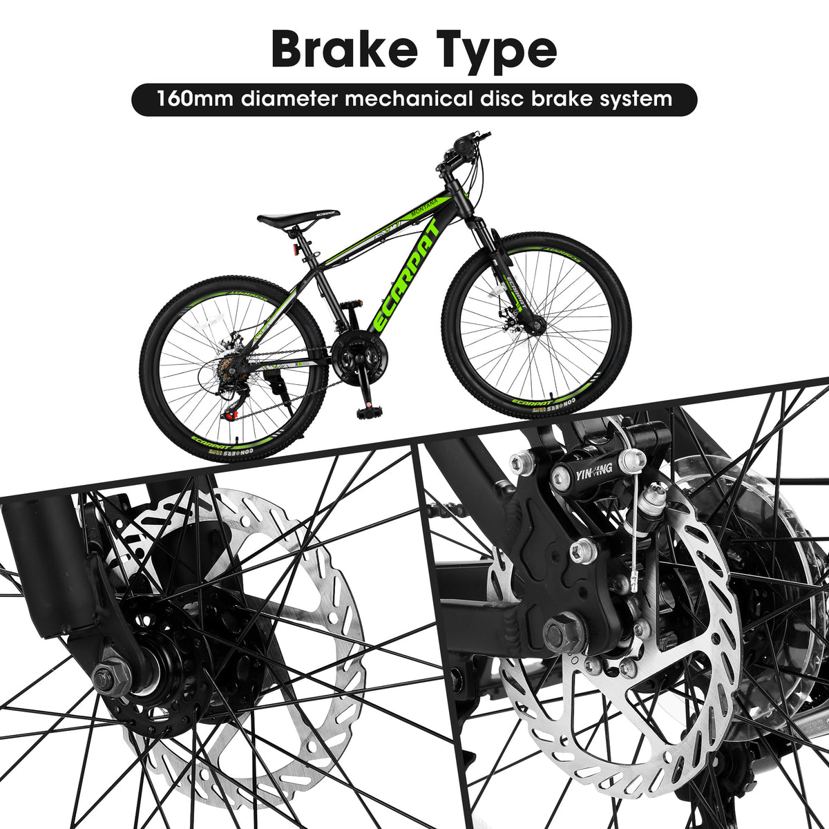 A24299 24 Inch Mountain Bike Bicycle For Adults Aluminium Frame Bike Shimano 21-Speed With Disc Brake