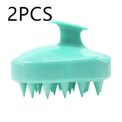 Silicone Brush To Clean The Scalp And Massage The Blood Meridians Green2PCS