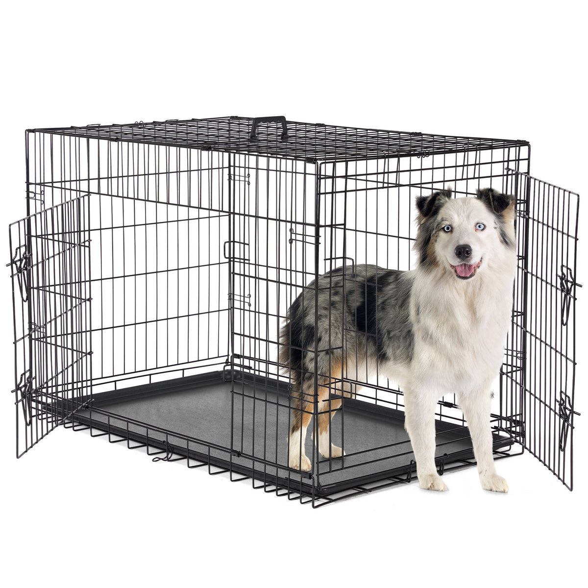 A Dog Cage With Two Doors 42double door