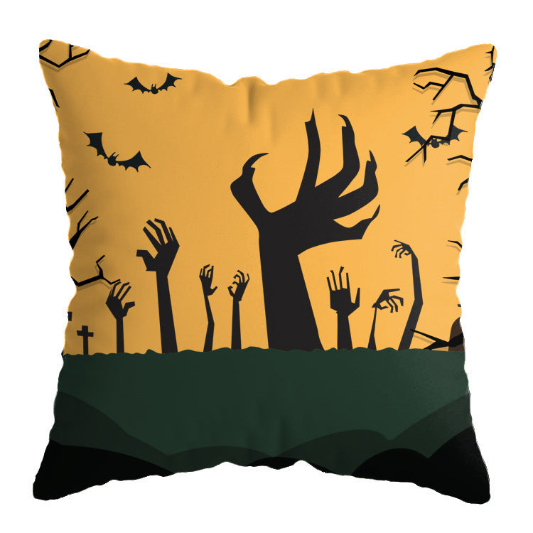 Linen Skull Halloween Pillow Cover 45x45cm A24