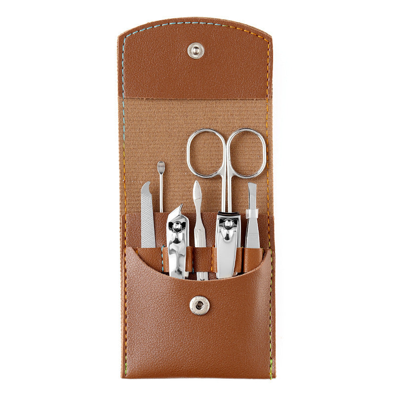 Nail Tools Set Nail Clippers Nail Clippers 7 Piece Set Brown