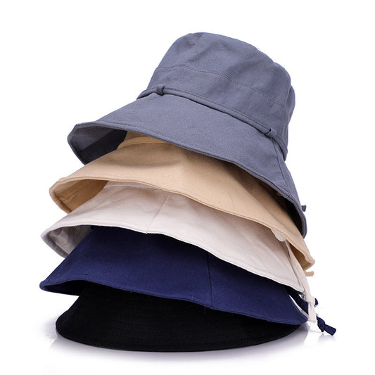Women's summer solid color fisherman hat