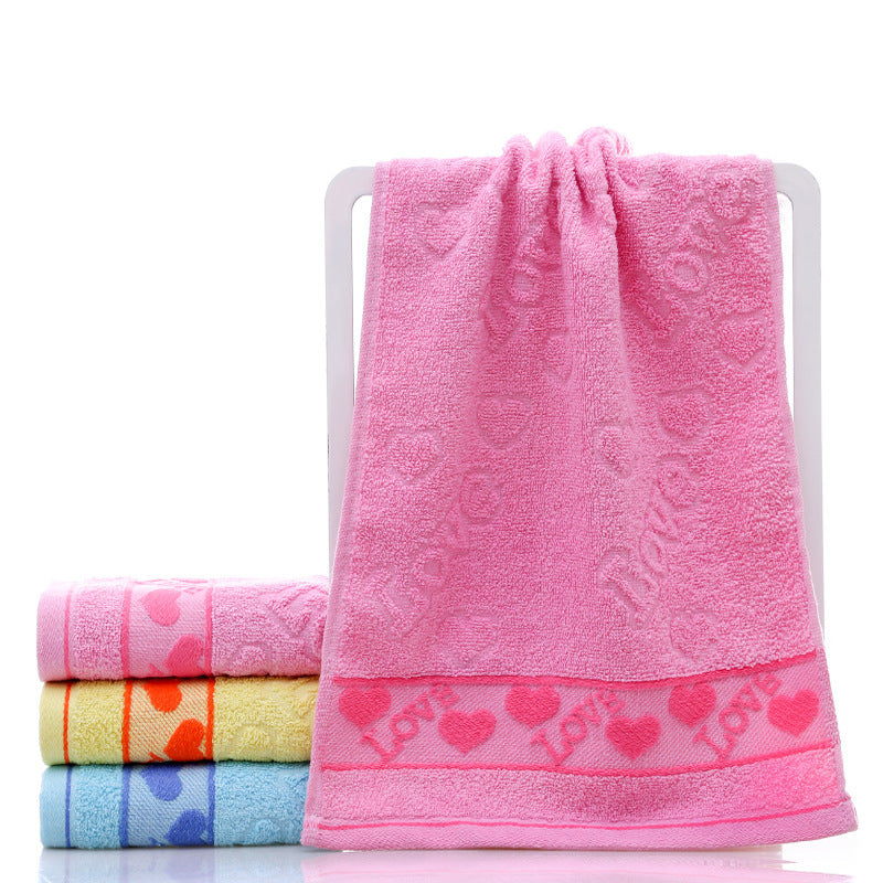 Cotton face towel Pink heart 73x33cm
