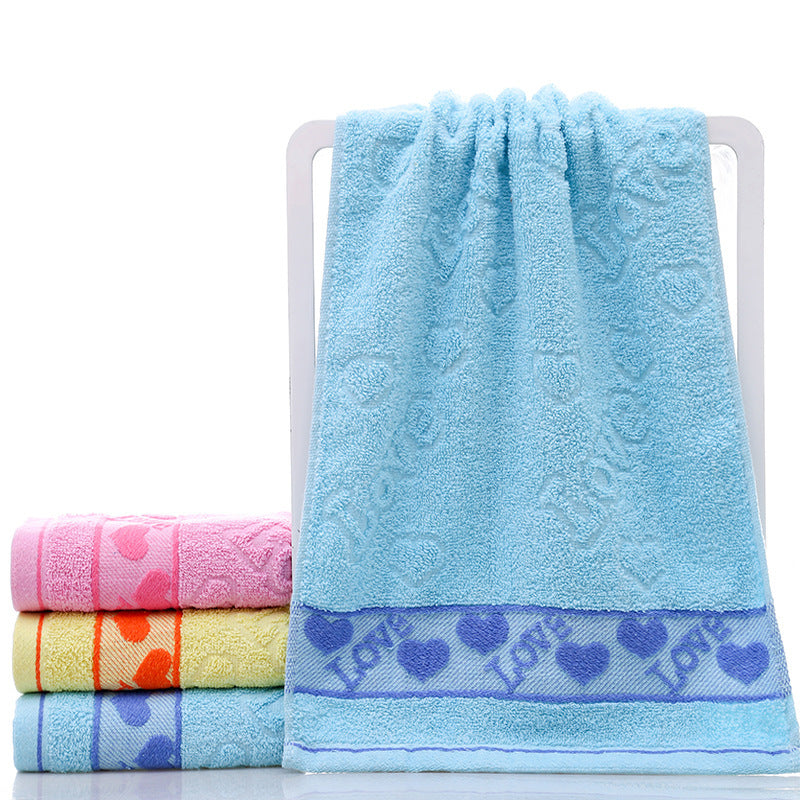 Cotton face towel Blue heart 73x33cm