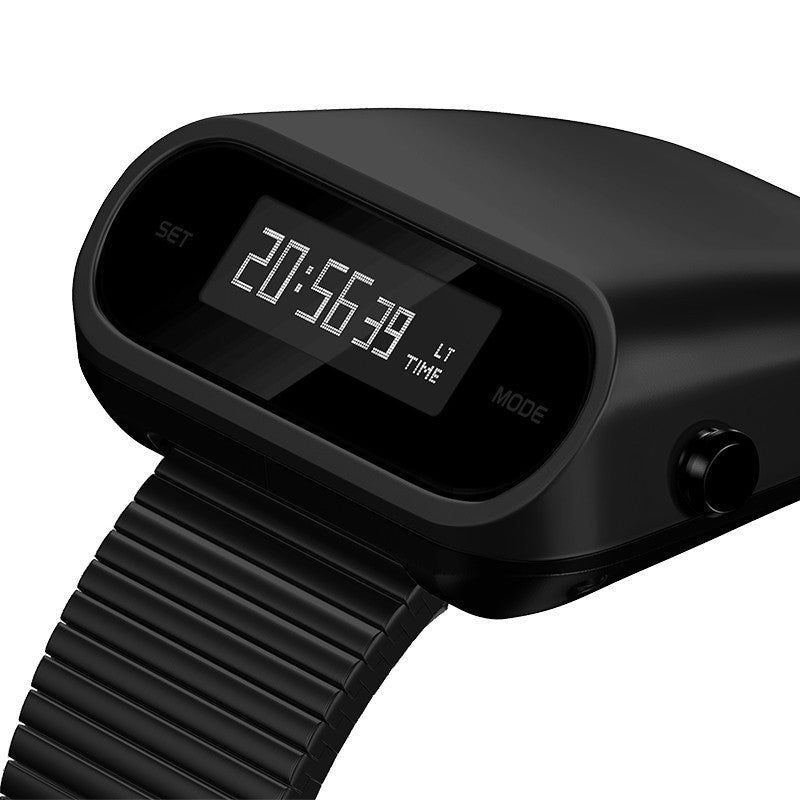 Simple Fashion Multifunction Electronic Watch Black Fine Steel
