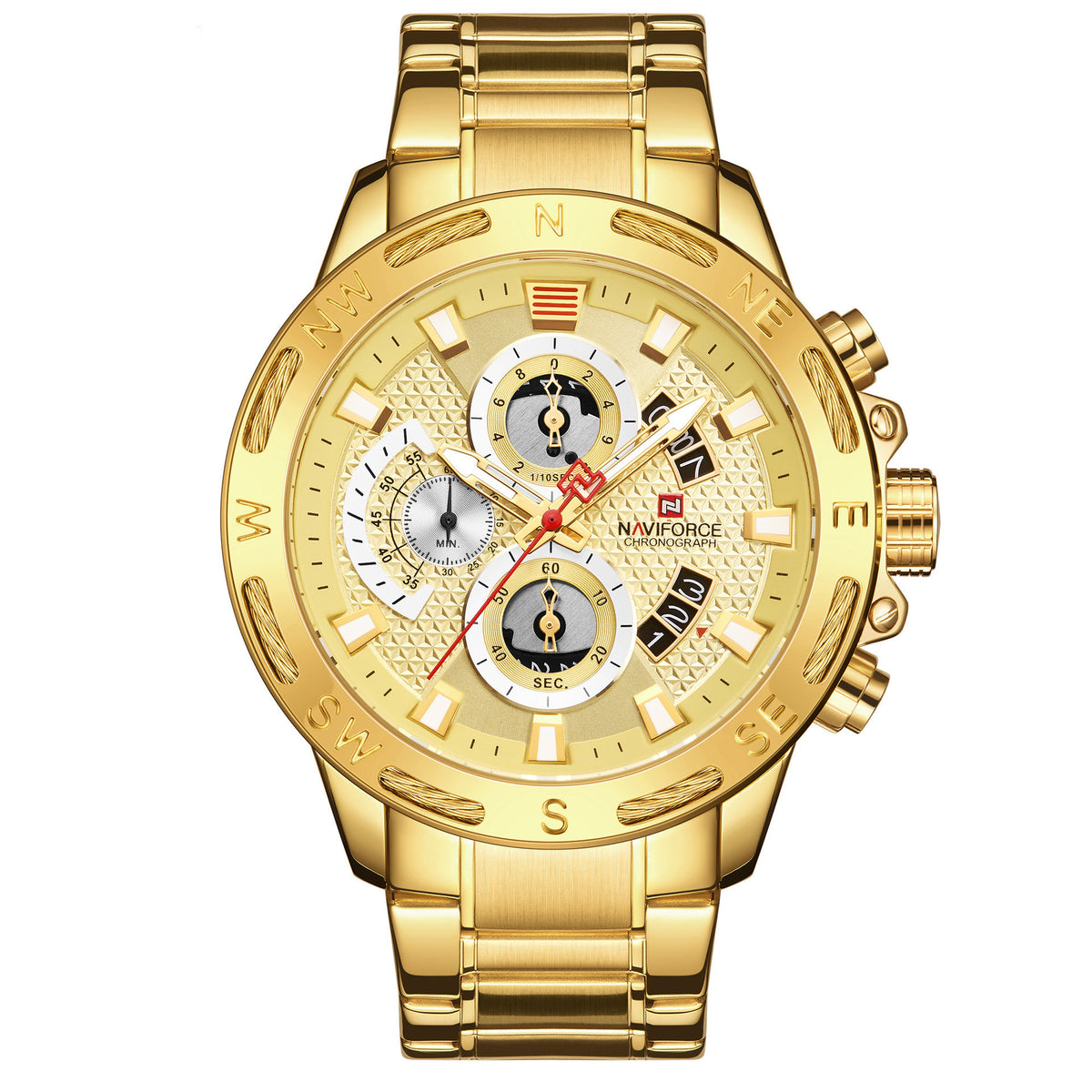 Men's Watch Men's Multifunctional Waterproof Quartz Watch Men's Watch Yellow