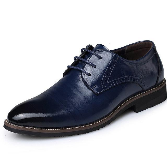 Men Leather Dress Shoes Blue