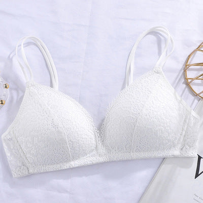 Lace Thin Clothes Without Steel Ring Push Up Bras White