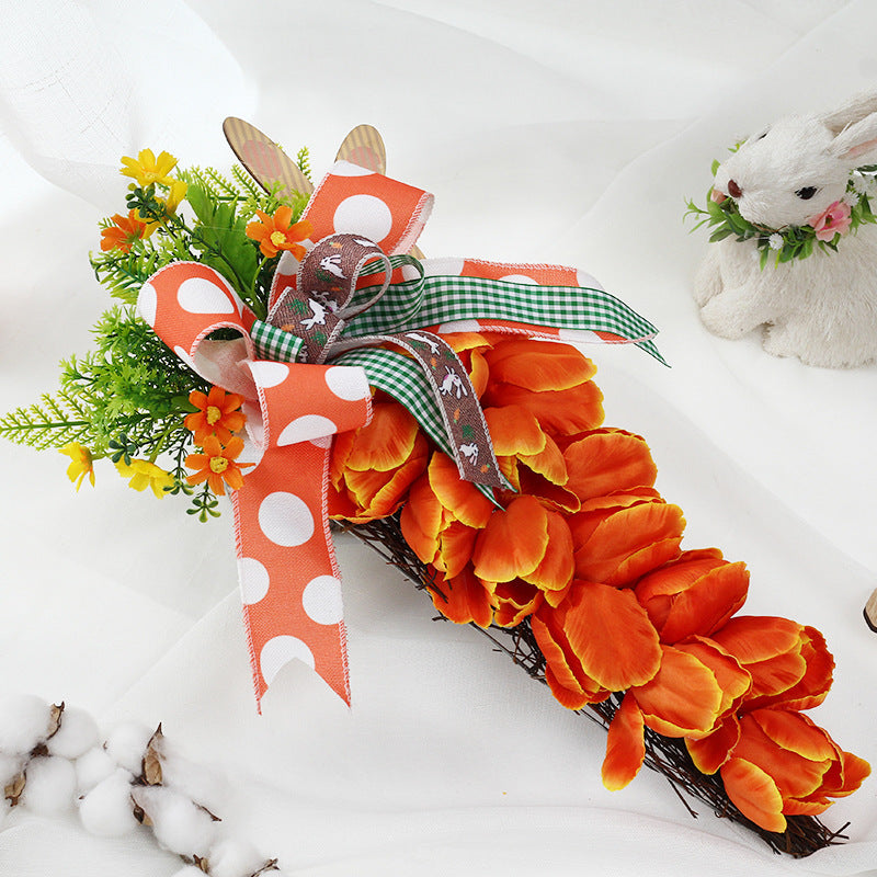 Tulip Carrot Wreath Easter Ornament Door Hanging