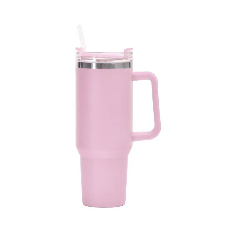 Stainless Steel Insulated Cup 40oz Straw Bingba Pink 40oz