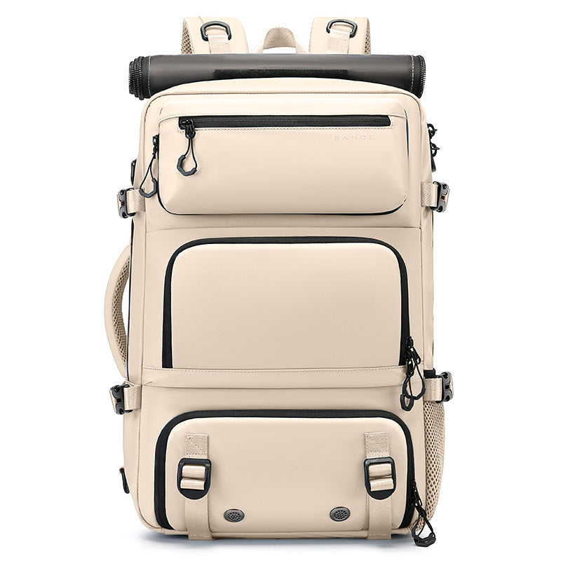 Large Capacity Lightweight Multifunctional Travel Backpack Beige