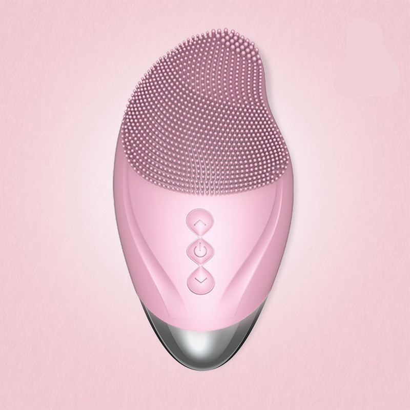 Heated electric silicone cleansing instrument Pink